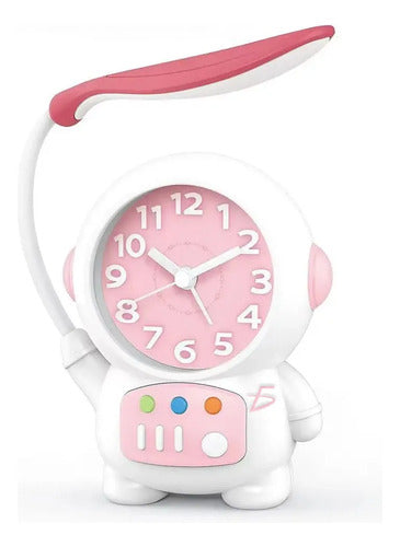 Reloj Despertador Astronauta Con Lámpara De Escritorio 2 En