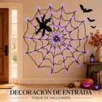 Telaraña De Halloween Con Luces Led A Batería