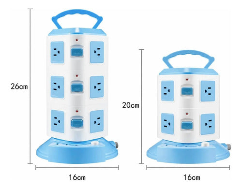 Torre Multi Contacto 2 Puertos Usb 5v 2.1a Enchufe Mexico