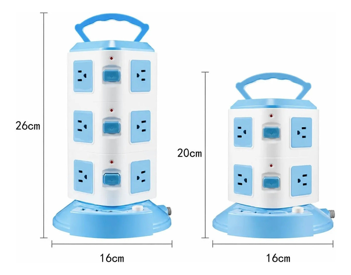 Torre Multi Contacto 2 Puertos Usb 5v 2.1a Enchufe Mexico