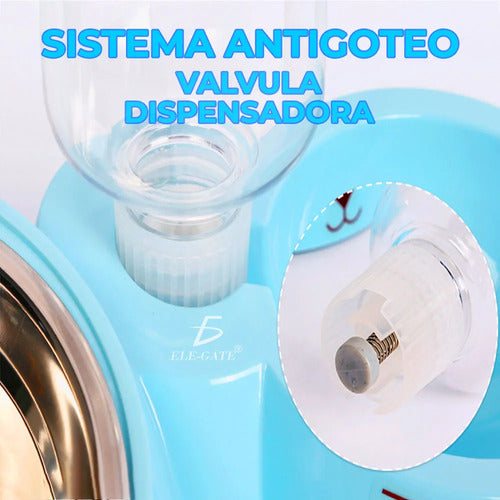 Dispensador Doble Comedero Y Bebedero Para Mascotas