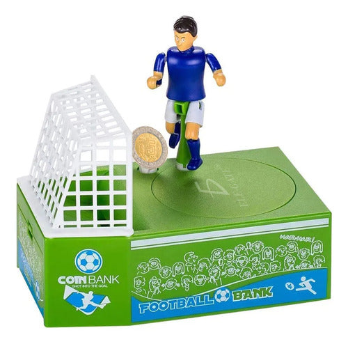 Alcancia Electronica De Cancha Futbol Jugador Patea Monedas