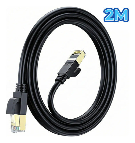Cable de red cat 8 40 gbps doble blindaje disponible en 2 m