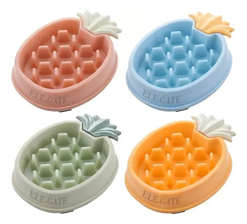Plato Anti Asfixia En Forma De Piña Rosa