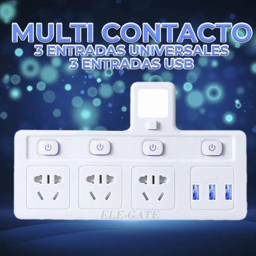 Multicontacto Hembra De Habitación Luz Nocturna Interruptor