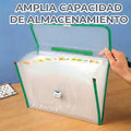 Folder Plástico Repelente Al Agua Tipo Maletín Con 12 Azul