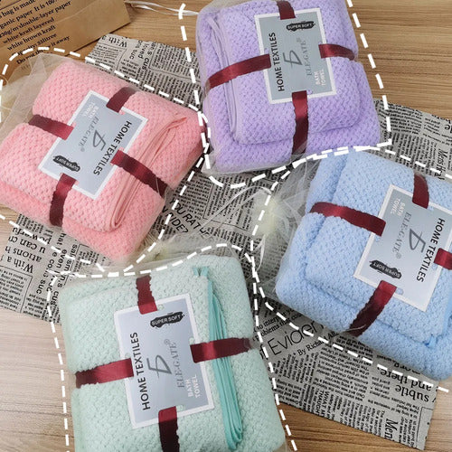 Juego De 3 Toallas Para Baño Y Manos Suavidad Y Absorción Violeta