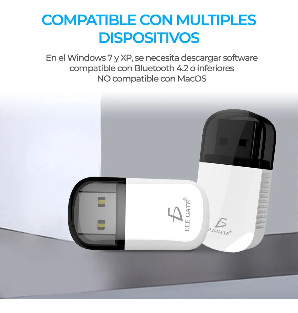 Mini adaptador USB WiFi y Bluetooth 2 en 1