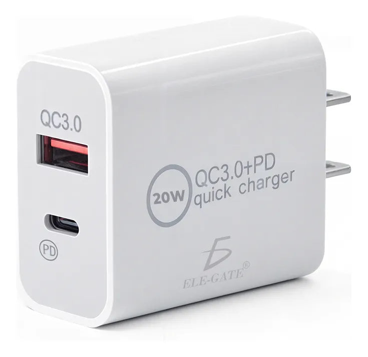 Turbo Cargador Salida Usb Tipo C Con Carga Rapida 20w