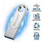Memoria Usb Mini Metálica 8gb 16gb 32gb Conectores Usb 2.0 Plateado (plata)