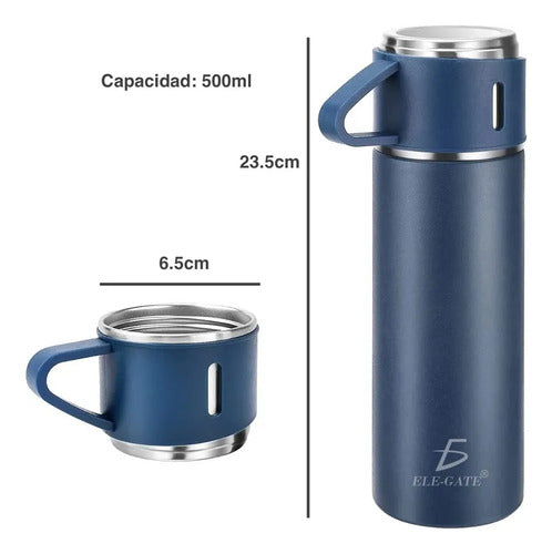 Termo Con Tazas Incluidas Para Té Y Café De Acero