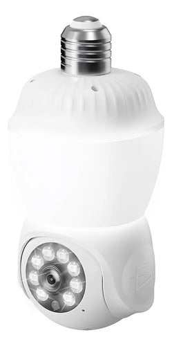 Foco Led Inteligente Con Cámara Wifi 1080p Hd 355 Ptz