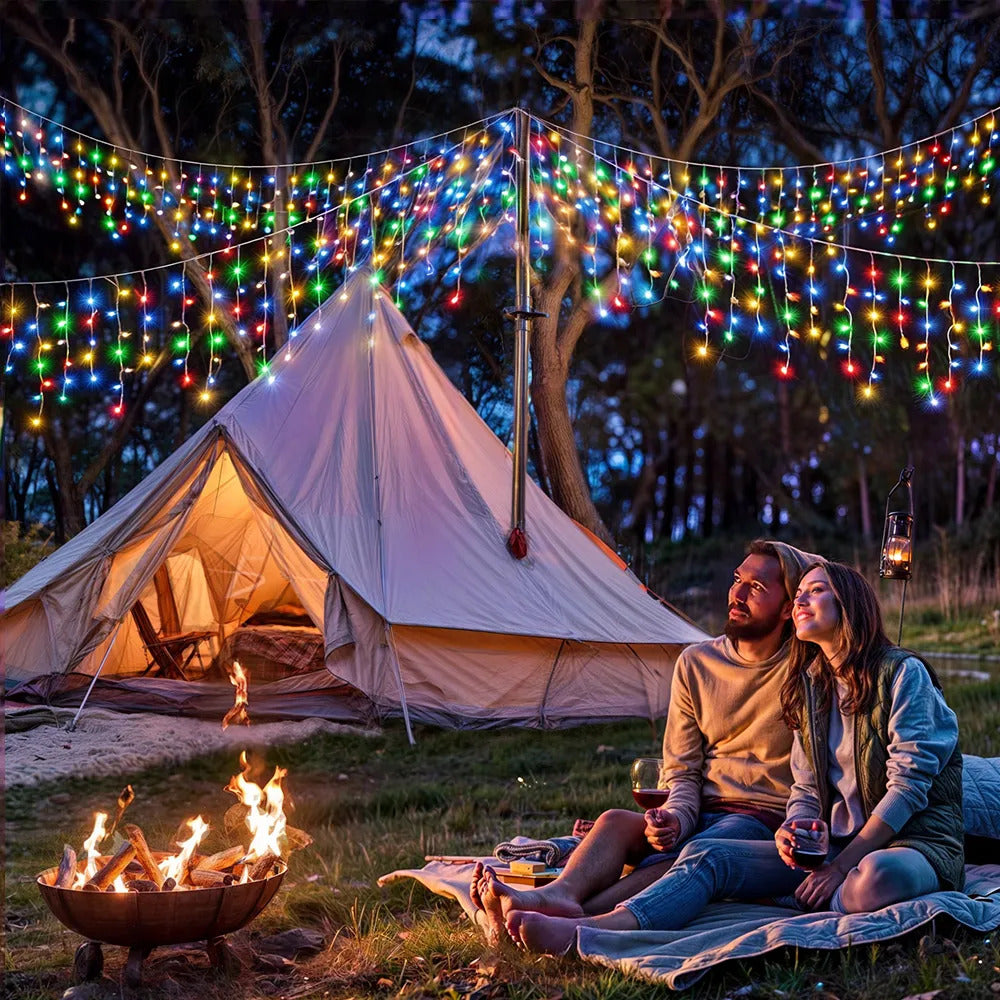 Cascada De Luz Led 10m Rgb Impermeable Para Exterior