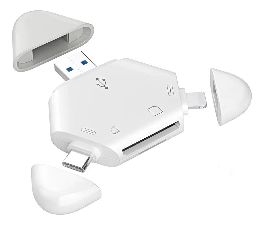 Lector De Tarjetas Sd 3 En 1 Usb Usb-c Para iPhone Lightning