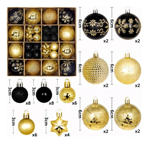 Set De 44 Esferas Navideñas Plásticas Tipo Cristal Con