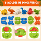Kit De Plastilina De 6 Colores Con Moldes De Dinosaurios