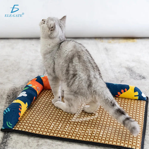Tapete Refréscate Para Mascotas Con Almohada Tejido De Amarillo