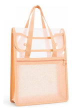 Bolsa Organizadora Transparente Con Asas Y Bolsillo Frontal Naranja