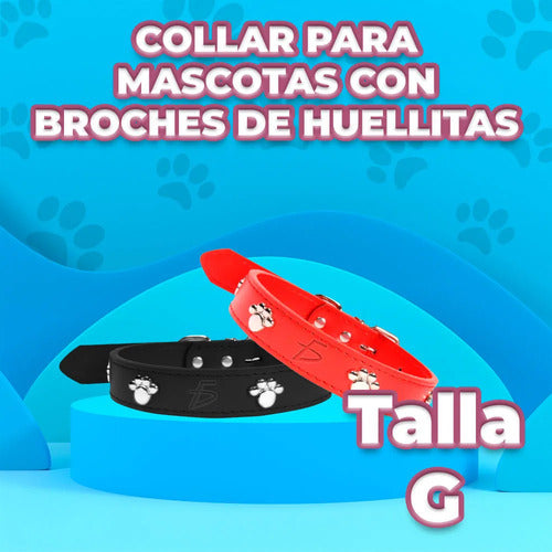 Collar De Perro De Cuero Resistente De Talla L 45 Cm Con Marrón