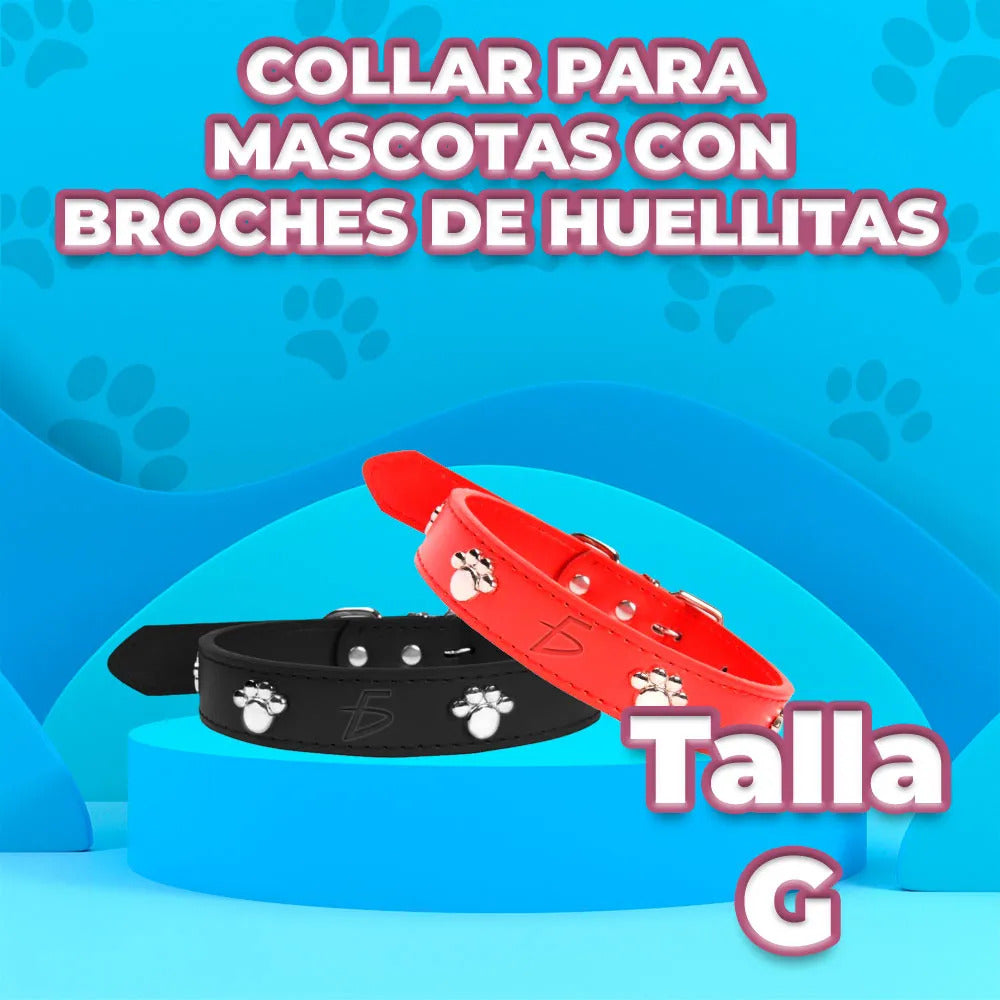 Collar De Perro De Cuero Resistente De Talla L 45 Cm Con Marrón