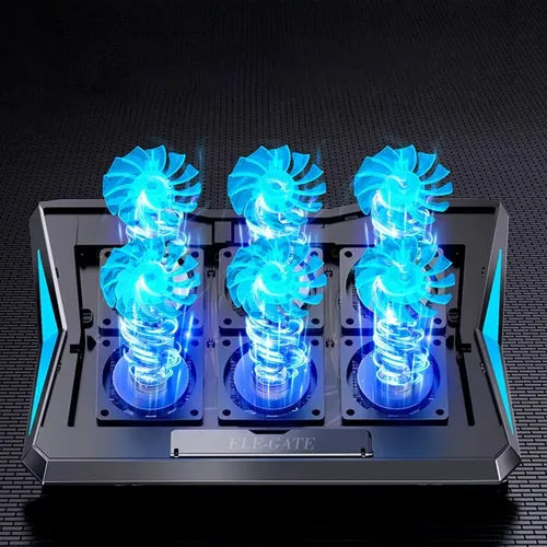 Base Enfriadora Para Laptop De 12 A 17 Con 6 Ventiladores Y