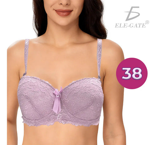 Brasier Con Encaje De Copa Completa Rosa M
