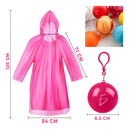 Impermeable De Lluvia Desechable En Llavero De Bola Azul M