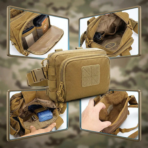 Mochila Táctica Bandolera Militar Impermeable Multibolsillos Verde