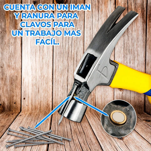 Martillo Con Cabeza Imantada Y Cuerpo De Fibra De Vidrio
