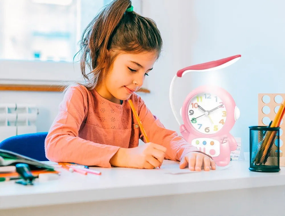 Reloj Despertador Astronauta Con Lámpara De Escritorio 2 En