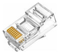 Plug RJ45 CAT6 trasparente pass through paquete de 100