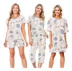 Set de 4 piezas de pijamas ligeras kawaii frescas y casuales crema XXL