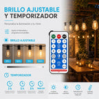 Guirnalda Luces 15 M Control Remoto 15 Focos + 1 Repuesto Amarillo