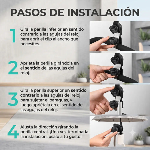 Soporte Ajustable Para Paraguas De Bicicleta Y Carriola Con
