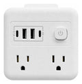Multi contacto 8 en 1 con 4 tomas 2USB 2 tipo C con boton