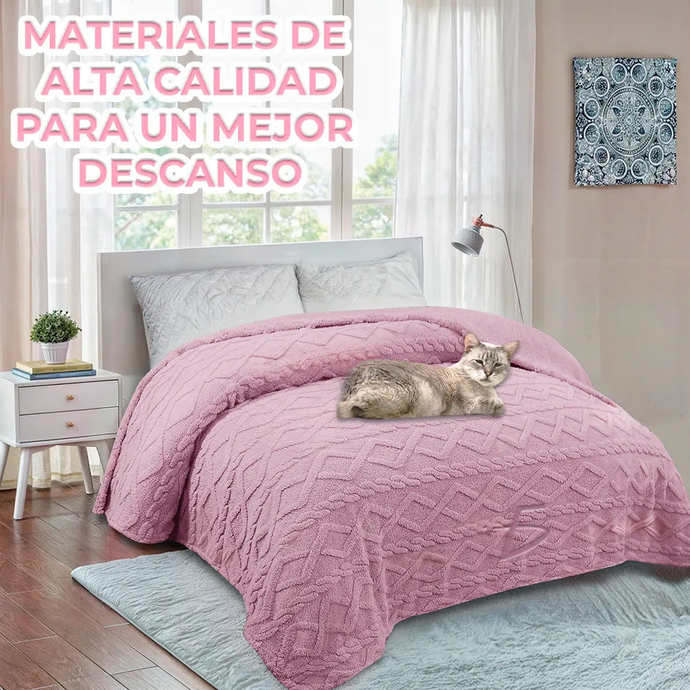 Edredón térmico rosa king de poliéster