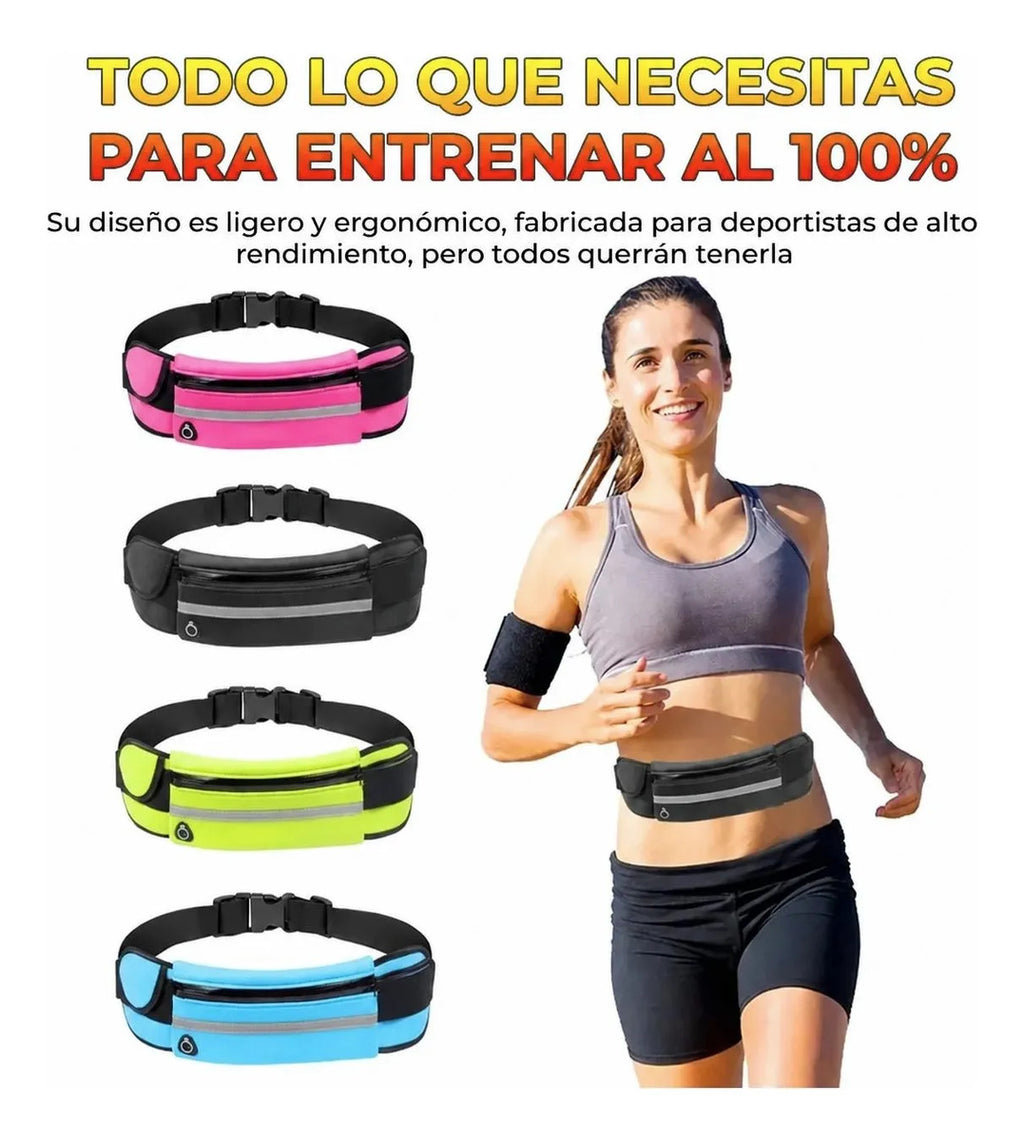 Cangurera Deportiva Unisex Impermeable Rosa