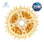 Serie de luces LED cálidas de 20 m con 600 LED y 8 modos plateado