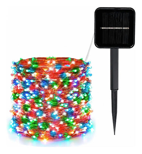 Luces Led Serie Solar Exterior Fiesta Navidad Tira 10 Metros