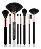 Set De 8 Brochas Para Maquillar Incluye Cepillo Para Las