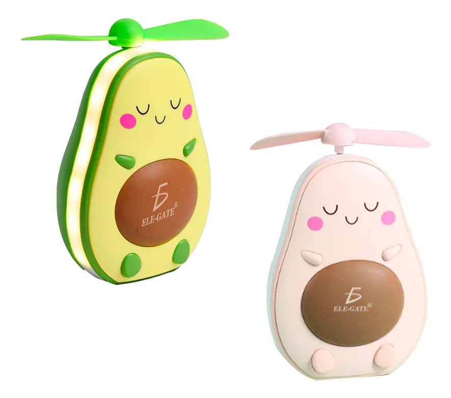 Mini Ventilador Con Lámpara Y Espejo Recargable En Forma De