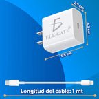 Cargador Rapido Pd 20w Con Cable Usb-c Para iPhone Lightning