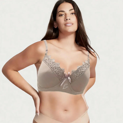 Brasier Con Encaje De Copa Completa Coral M