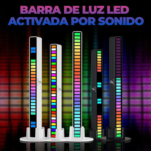 Barra Luz Led Rgb Reactiva Al Sonido Indicador De Nivel De