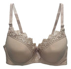 Brasier con encaje de copa completa beige M