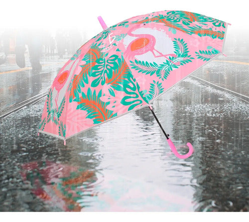 Paraguas Con Protección Uv Impermeable Con Diseño Tropical