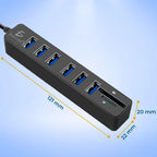 Concentrador De Puertos Usb 2.0 De 6 Puertos Con Extensión