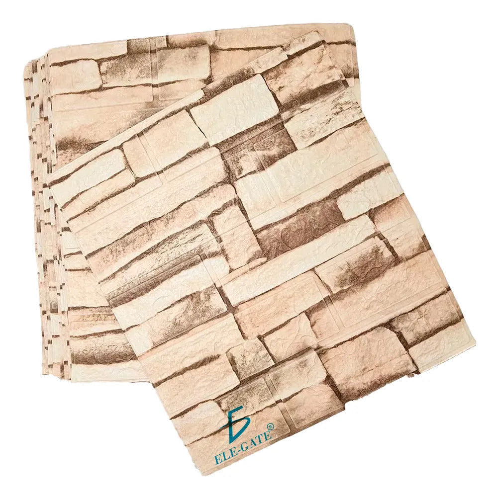 Paneles Xpe Autoadhesivos 10 Pzs Piedra Beige 35 X 38.5 Cm