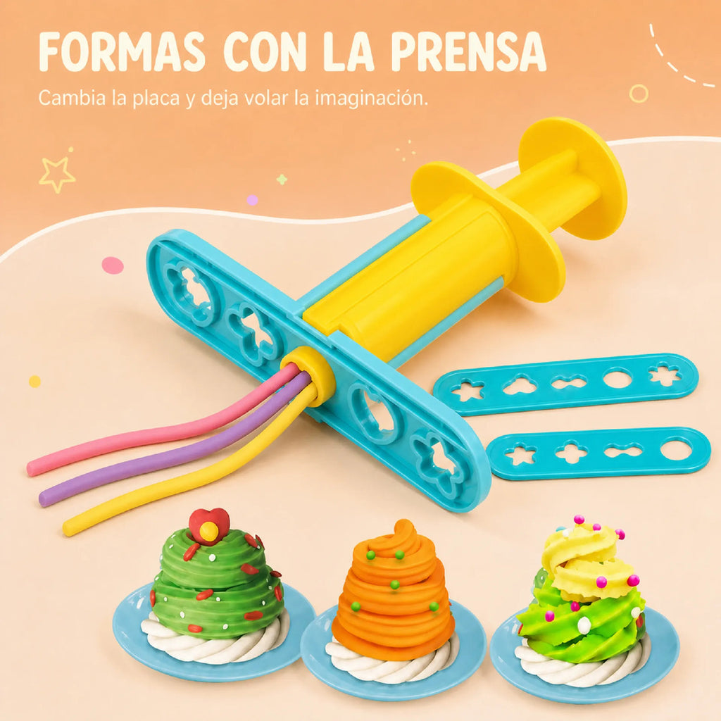 Kit De Plastilina Infantil Con Prensa Y Moldes De Helados