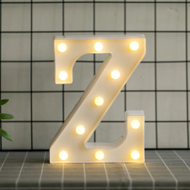 LED letras Z 3D luces foco lampara decora abecedario